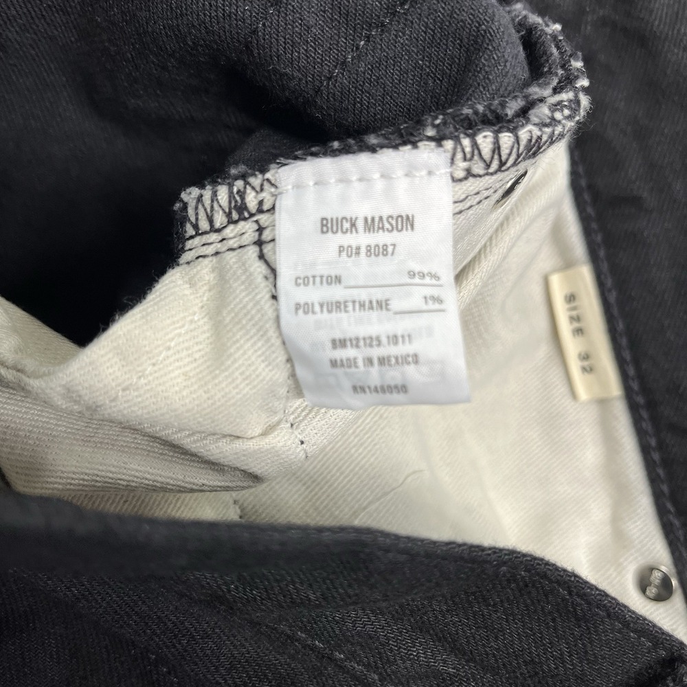 Buck Mason Jeans Mens 32x29 Black Denim 13.25oz Ford Standard Button Fly - Picture 7 of 15